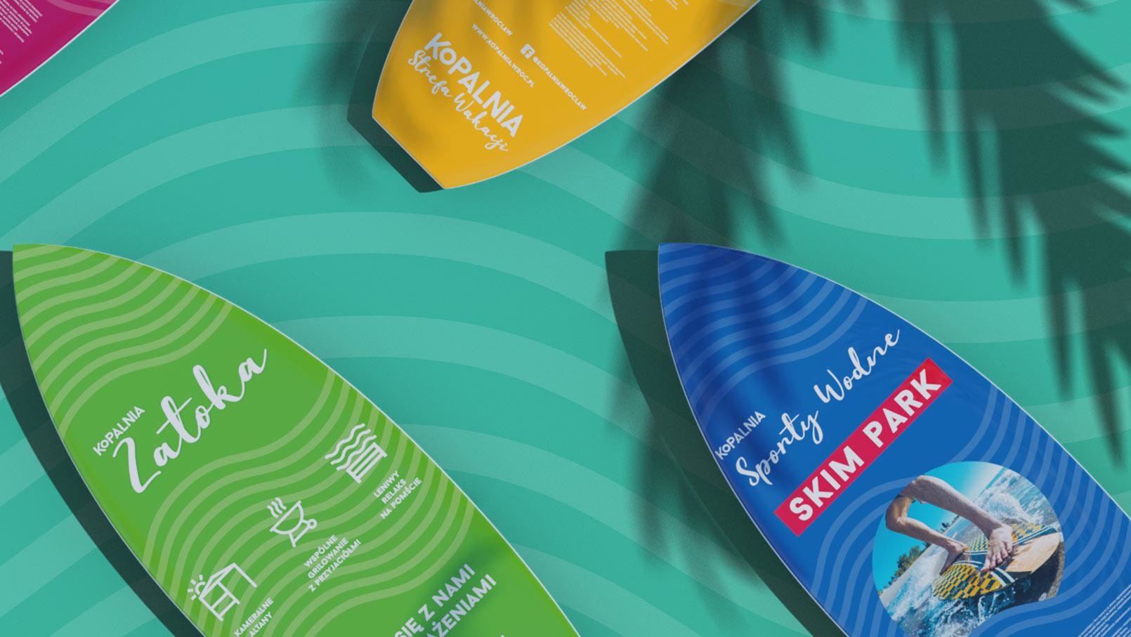 Surfboard shaped infographics visualisations