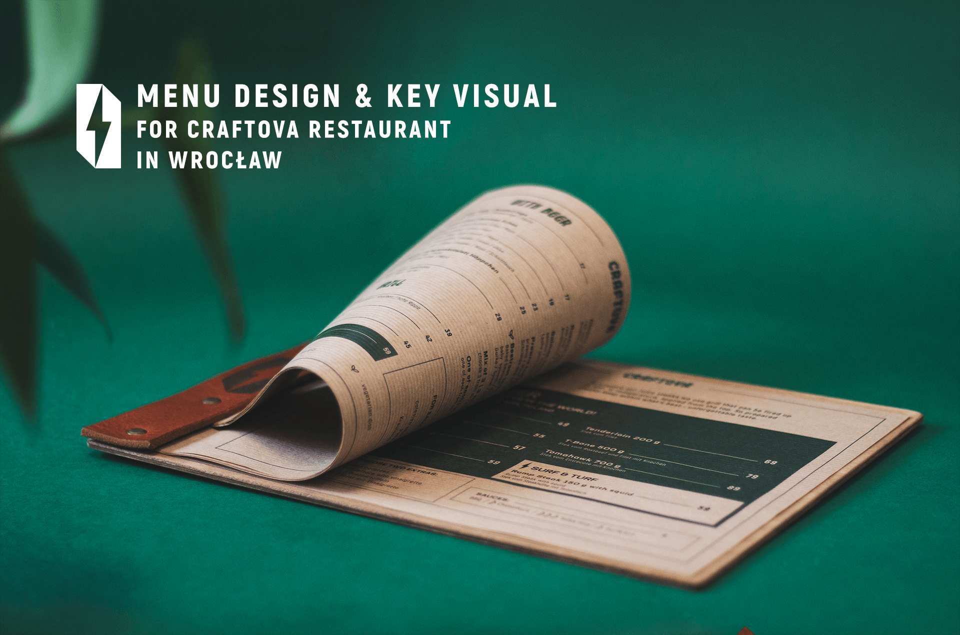 Craftova restaurant menu design